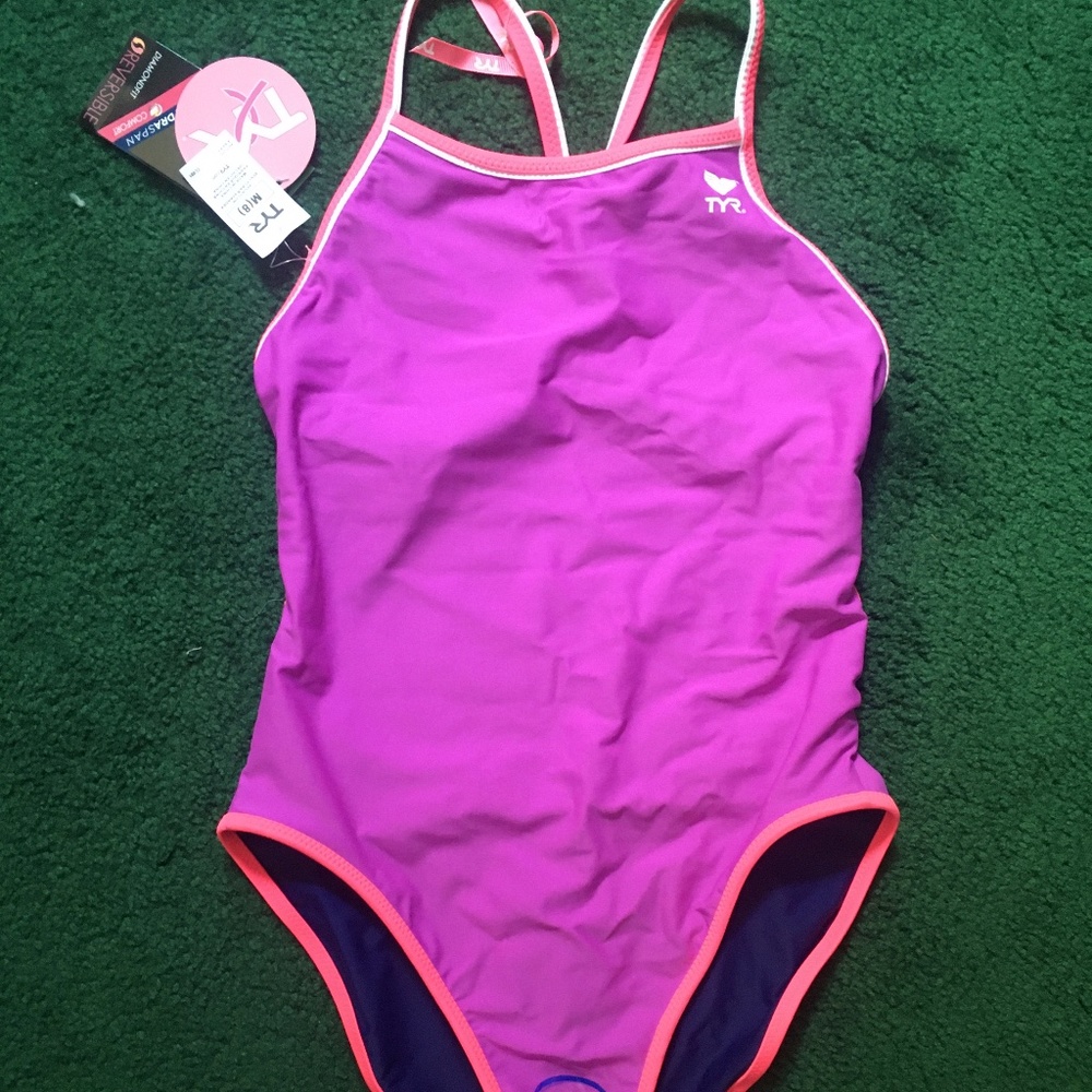 Reversible Magenta/Navy TYR Swimsuit